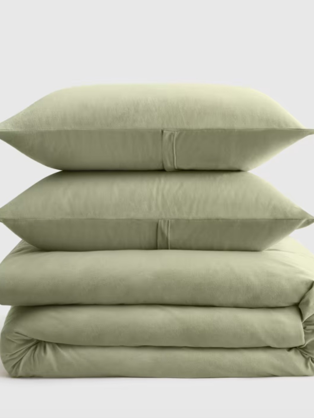 New Organic Jersey Duvet Cover set with sham twin size Moss Green